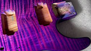 Warmoth PinkPurple Soloist Guitar build  Part 2 back from the finishing shop [upl. by Alessig]