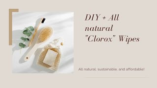 DIY All natural quotCloroxquot cleaning wipes Sustainable nontoxic easy to make affordable [upl. by Avahc]