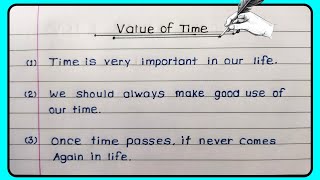 Essay on Value of Time value of time essay in english time saving tips [upl. by Eive]