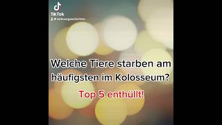 Welche Tiere starben am häufigsten im Kolosseum Top 5 enthüllt history rom Geschichte top5 [upl. by Noleta]