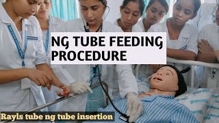 nasogastric tube feeding nursing procedureryles tube procedure in hindi [upl. by Lerret973]