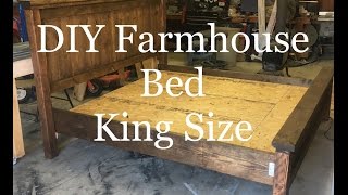 DIY  How to build a Farmhouse King Size Bed  Farmhouse Platform Bed [upl. by Sander566]