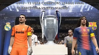 PES 2013 UEFA Champions League Final FC Barcelona vs Real Madrid Gameplay [upl. by Mathian]