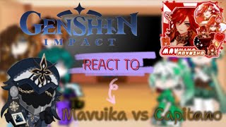 Genshin impact react to Mavuika vs Capitanofull fight  50 Cutscreen   angst [upl. by Nisay34]