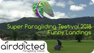 Funny Landing Fail  Win Compilation Paragliding Testival 2018 Kössen outtakes bloopers 4k [upl. by Thorlay]