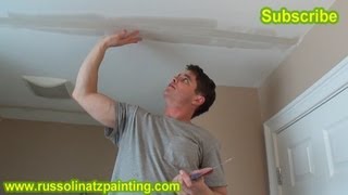 DIY  Repair Cracks in the Ceiling by Removing Old Drywall Tape Part 4  Drywall Repair [upl. by Ayhdnas27]