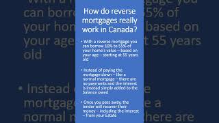 How Do Reverse Mortgages Really Work In Canada  Reverse Mortgage Pros [upl. by Irfan329]