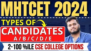 MHT CET Counselling 2024  All Types Of Candidates Explained  CSE Colleges At 2  100ile✅ [upl. by Navoj]