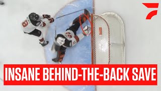 GOTTA SEE IT Incredible BehindTheBack Save From Callum Tung In BCHL Playoffs [upl. by Mirabelle]