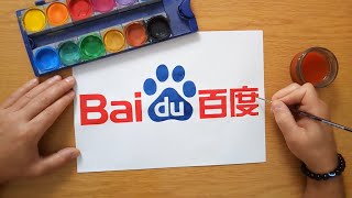 How to draw the Baidu logo  百度标志怎么画 [upl. by Leopoldeen]