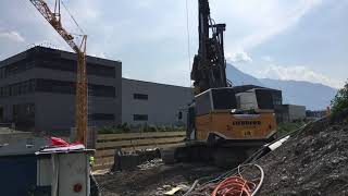 Bohrer in Aktion Liebherrs Weltneuheit bei A14Baustelle Bürs [upl. by Nart]