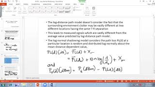 Log Distance Model Log Normal Shadowing Model [upl. by Aicener448]