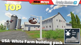 FS22  USA White Farm building pack  Farming Simulator 22 New Mods Review 2K60 [upl. by Leahciam853]