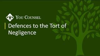 Defences to the Tort of Negligence [upl. by Aihseym]