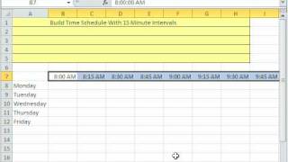 Excel Magic Trick 543 Build Time Schedule With 15 Minute Intervals [upl. by Sackman261]