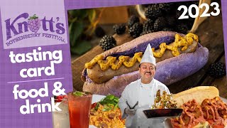 Knotts Boysenberry Festival 2023  Tasting Card  Food  Drinks [upl. by Nyladnohr]