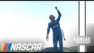 Larson dedicates Kansas win to victims of Hendrick plane crash [upl. by Carree]