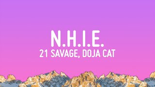 21 Savage Doja Cat  nhie Lyrics [upl. by Doralynn83]