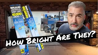 Harbor Freight 10000 Lumen Braun Linkable Shop Lights  How Bright Are They [upl. by Ruperta804]