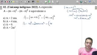 Unicamp indígenas 2022 A expressão Amn2  mn2 é equivalente [upl. by Cullie427]