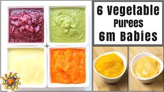 6 Vegetable Puree for 6 Months Baby  Stage 1 Homemade Baby Food Recipes  Baby Food for 612 months [upl. by Analad]