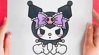 how to draw kuromi easy from hello kittty Sanrio [upl. by Sirah]