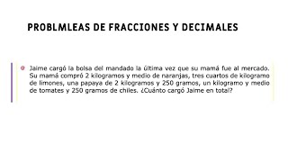 Jaime cargó la bolsa del mandado la última vez que su mamá fue al mercado Su mamá compró 2 kilogram [upl. by Arella666]