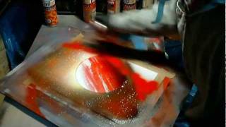 Red Moon  Spray Paint Art by René Schell [upl. by Antoinetta]