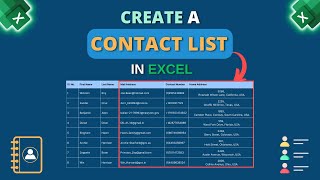 How to Create a Contact List in Excel [upl. by Gilder]