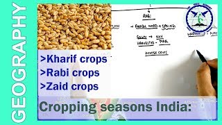 Cropping Seasons of India  Kharif Rabi and Zayad  Cash crops  by TVA [upl. by Esyla]