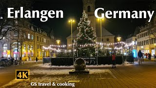 Christmas Walking Tour in Erlangen Germany 2022 🇩🇪 [upl. by Devonna920]