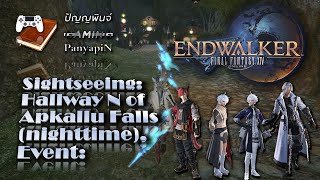 Sightseeing Hallway N of Apkallu Falls nighttime Event  Final Fantasy XIV [upl. by Secundas]