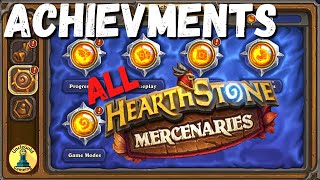 Full List of ALL Hearthstone Mercenaries ACHIEVEMENTS [upl. by Alasdair411]