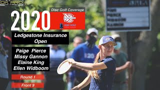 2020 DISCRAFT Ledgestone Insurance Open  RD1 F9  Pierce Gannon King Widboom  GKPro Disc Golf [upl. by Llain524]