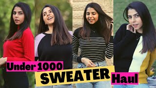 SWEATER HAUL UNDER 1000  Affordable Myntra Winter Wear Haul [upl. by Norward692]