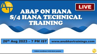 ABAP on HANA Demo 26 Aug 2023  S4HANA Training LIVE Demo by Anubhav  Learn Build and Grow [upl. by Russel]