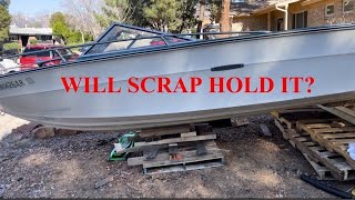 How To Remove Boat From Trailer Free Boat Stand Jet Boat Restoration Series Episode 2 Dry Docking [upl. by Annaegroeg]