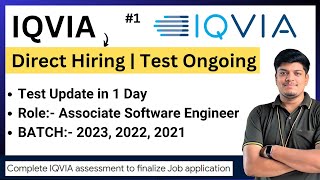 IQVIA Direct Test Hiring  2023 2022 2021  Test Update in 1 Day  Associate Software Engineer Job [upl. by Endres]