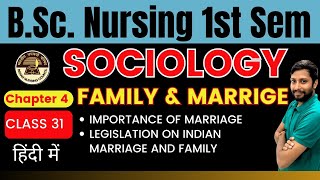 Class 31  Chapter 4  LEGISLATION ON INDIAN MARRIAGE AND FAMILY  IMPORTANCE OF MARRIAGE [upl. by Yenaffit]