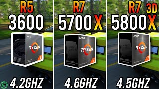 Ryzen 5 3600 vs Ryzen 7 5700X vs Ryzen 7 5800X3D [upl. by Kelci777]