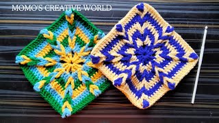 How To Crochet Jacobs Ladder Granny Square Pattern Easy Tutorial Step By step For Beginners [upl. by Leor]