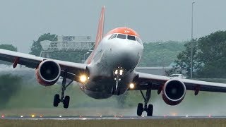 OOPS  AIRBUS A320 CROSSWIND LANDING during a stormy DAY at Amsterdam Schiphol 4K [upl. by Kilan]