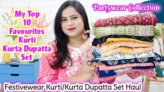 🥰Amazon Haul Starting Rs379🥰 Partywear Special KurtiKurta Dupatta Set Haul🥰Upto 80 OFF amazon [upl. by Eatnoj]