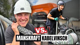 MANSKRAFT vs KABELVINSCH  Kabeldragning i mark [upl. by Eniffit]