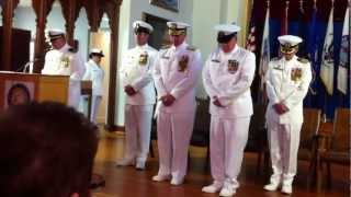 United States Sailor Master Chief Bergwitz Being Piped Ashore [upl. by Fadas]