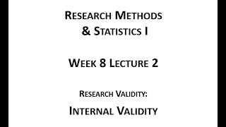 Week08 Lecture 02 Internal Validity [upl. by Savick]