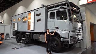 Leben im XXL Luxus Wohnmobil Krug Mercedes Arocs 6x6 2022 Dachterrasse Designküche Quadbühne [upl. by Read529]