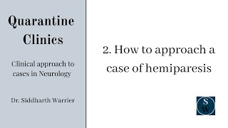 Approach to hemiparesis and stroke  Clinic 2  Neurology  Quarantine Clinics [upl. by Erie]