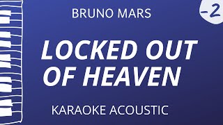 Locked Out Of Heaven  Bruno Mars Karaoke Acoustic Piano Lower Key [upl. by Imelda]