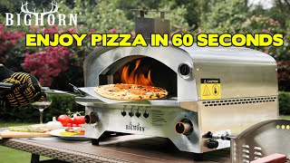 BIG HORN OUTDOORS Portable Propane Pizza Oven with 13 inch Pizza Stone [upl. by Romito]